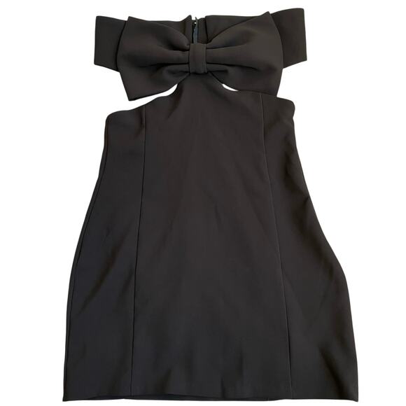 Zara Sz M Bow Detail Cut-Out Strapless Mini Dress in Black Sexy Revenge Dress - Picture 8 of 16